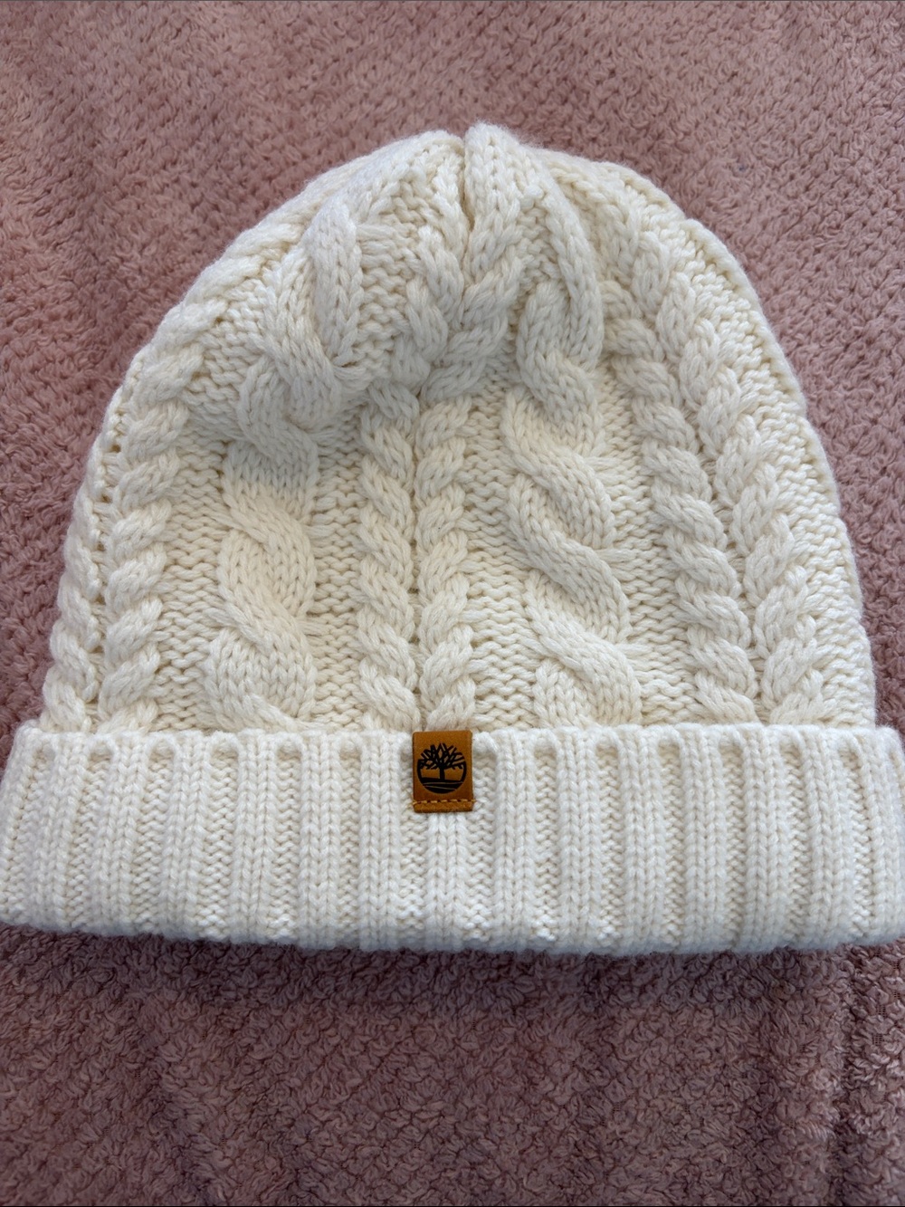 Timberland Women’s Cableknit Cream Hat OS